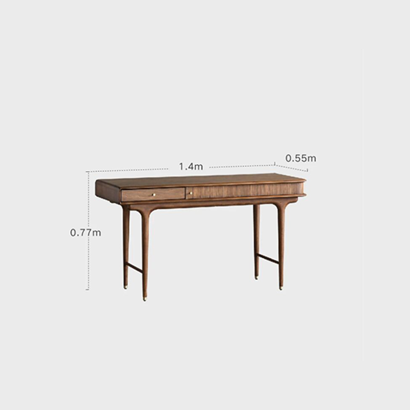 Close-up of the desks natural wood finish and eco-friendly coating, emphasizing its durability and style.