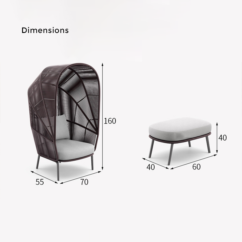 Outdoor egg chair with cushion, highlighting its modern design.