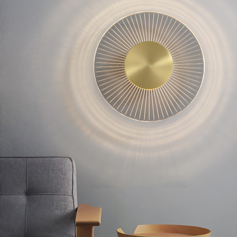 Luxury round wall light displayed in a dining room, enhancing the decor.