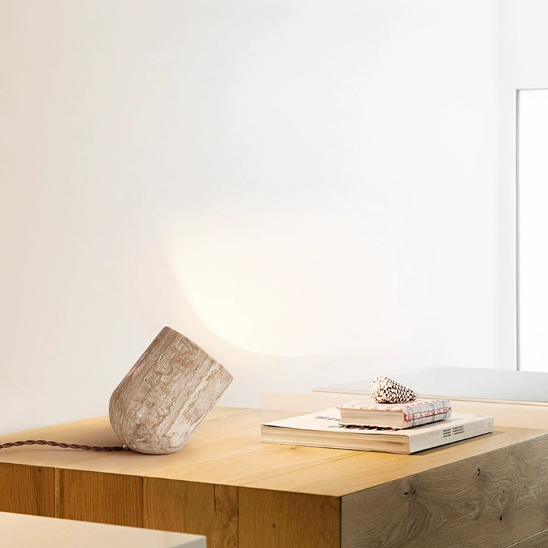 Close-up view of the Nordic lamps unique design and high-quality wood finish.