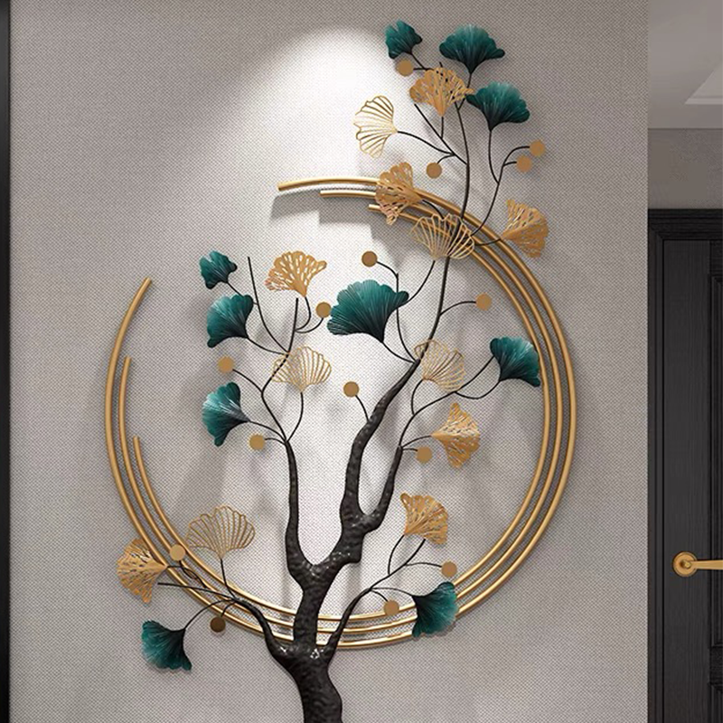 Elegant 3D Iron Tree Wall Art displayed in a living room, enhancing the decor.