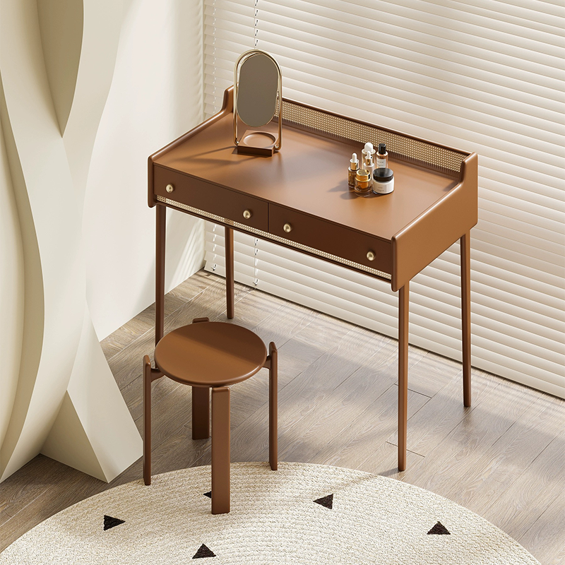Stylish dressing table in a beautifully decorated bedroom, emphasizing its role as a functional piece of furniture.