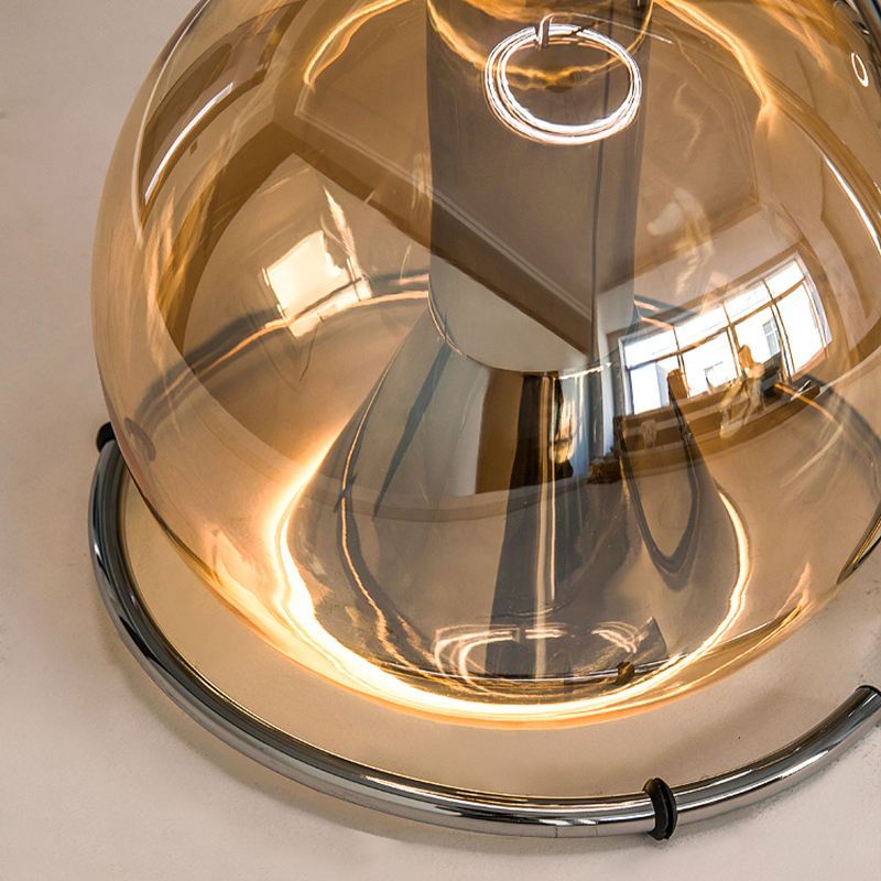Modern Amber Glass Pendant Lamp with Adjustable Brightness - Image 10
