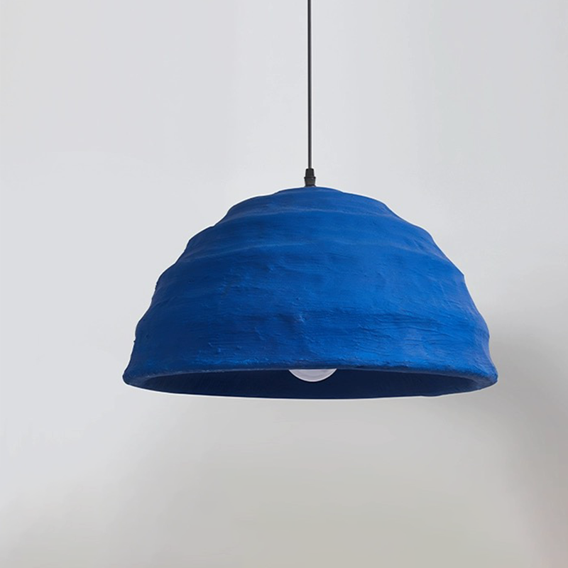 Chic Klein Blue Dome Pendant Light hanging above a dining table
