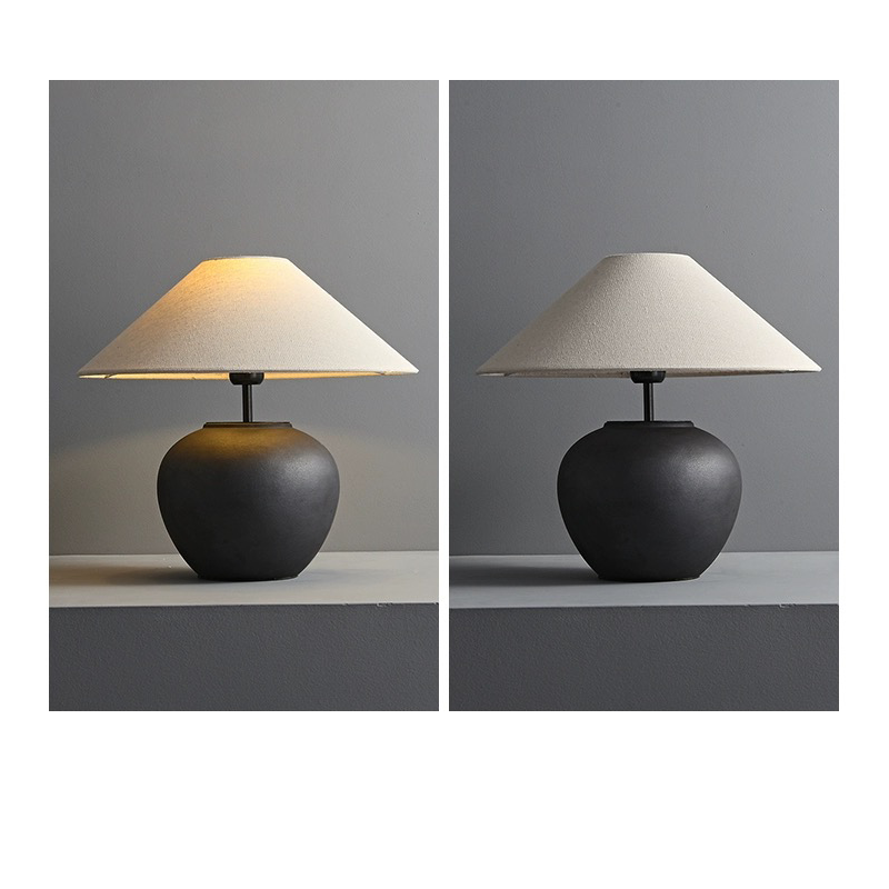 Lifestyle shot of the table lamp in a cozy living room setting, enhancing the Japanese decor.