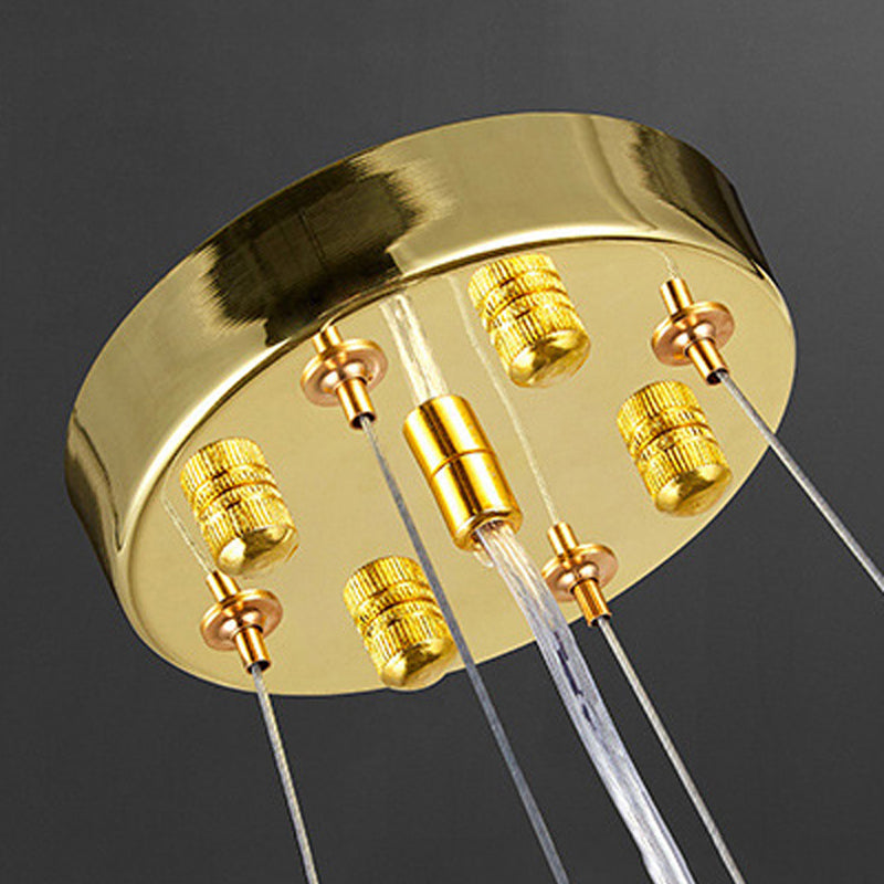 Opulent gold crystal tassel chandelier showcasing its stunning design and craftsmanship.