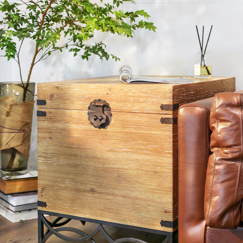 Rustic Charm Solid Wood Cocktail Table with Storage - Image 5