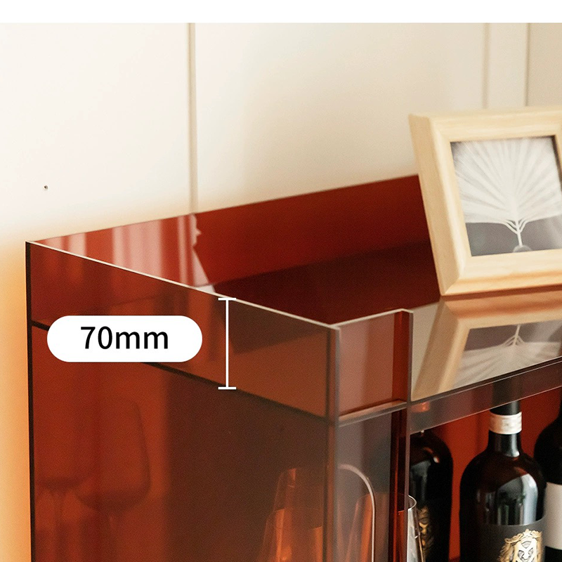 Modern acrylic display cabinet showcasing personal items with chic design