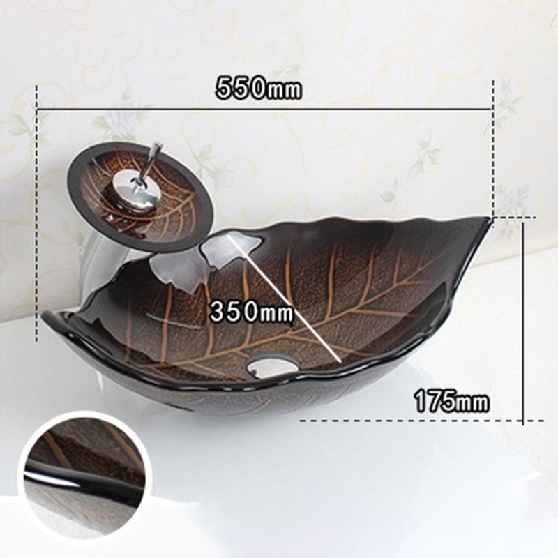Artistic Leaf Shaped Tempered Glass Vessel Sink - Image 10