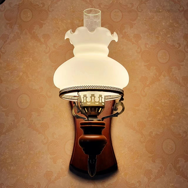 Artistic Vintage Glass LED Wall Lamp showcasing the elegant design and glass shade.
