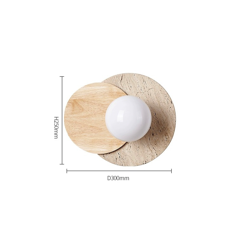 Elegant view of the wooden wall lamp against a bright background, highlighting its smooth texture and modern design.
