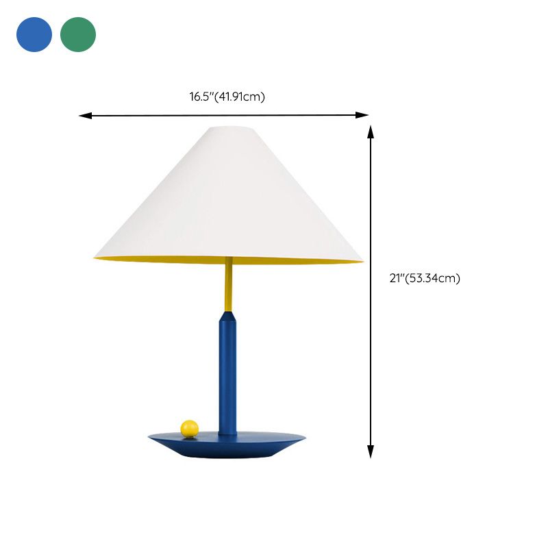 Close-up of the affordable modern bedside lamp with LED designed for reading beside the bed.