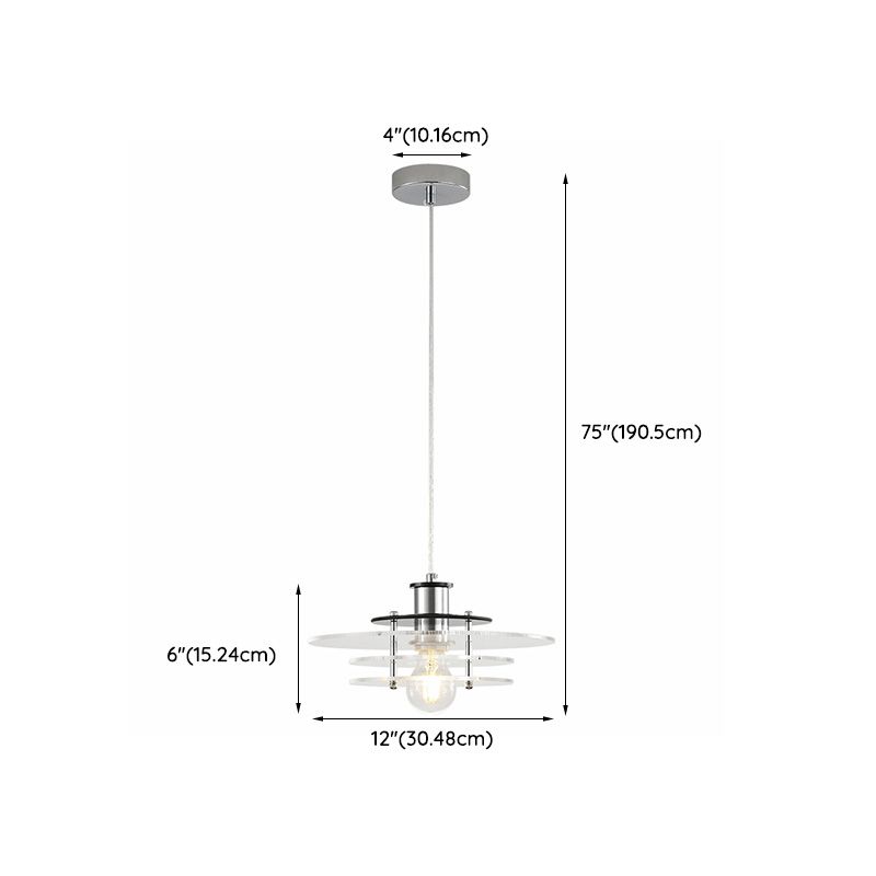 Top-down image showing the geometric shape and round canopy detail of the LucentForm pendant light