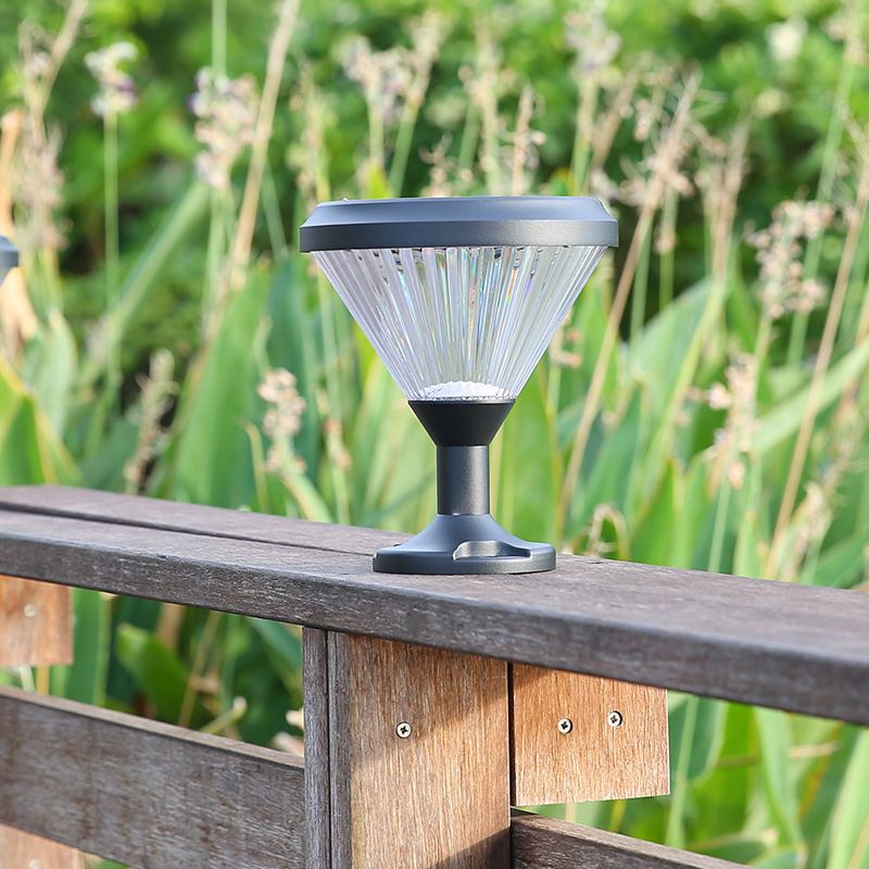 Elegant Solar Powered Waterproof Outdoor Post Light illuminating a garden pathway