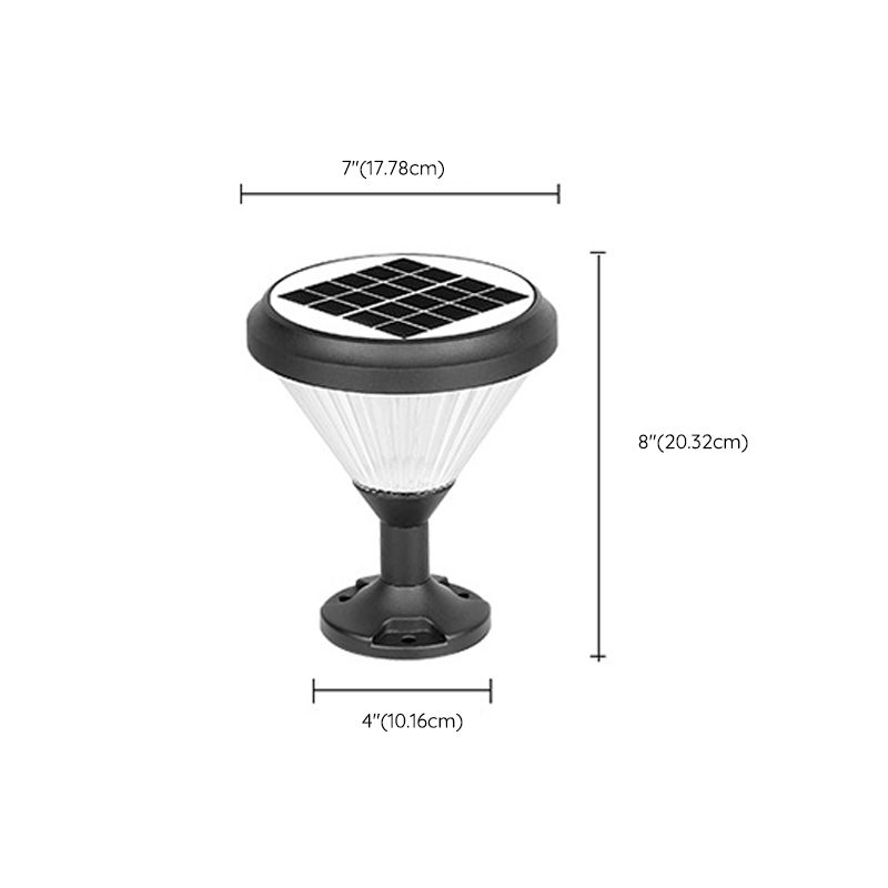 Solar powered outdoor lighting in a beautifully landscaped yard