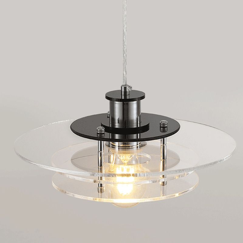 LucentForm pendant light styled over a kitchen island with industrial bar stools