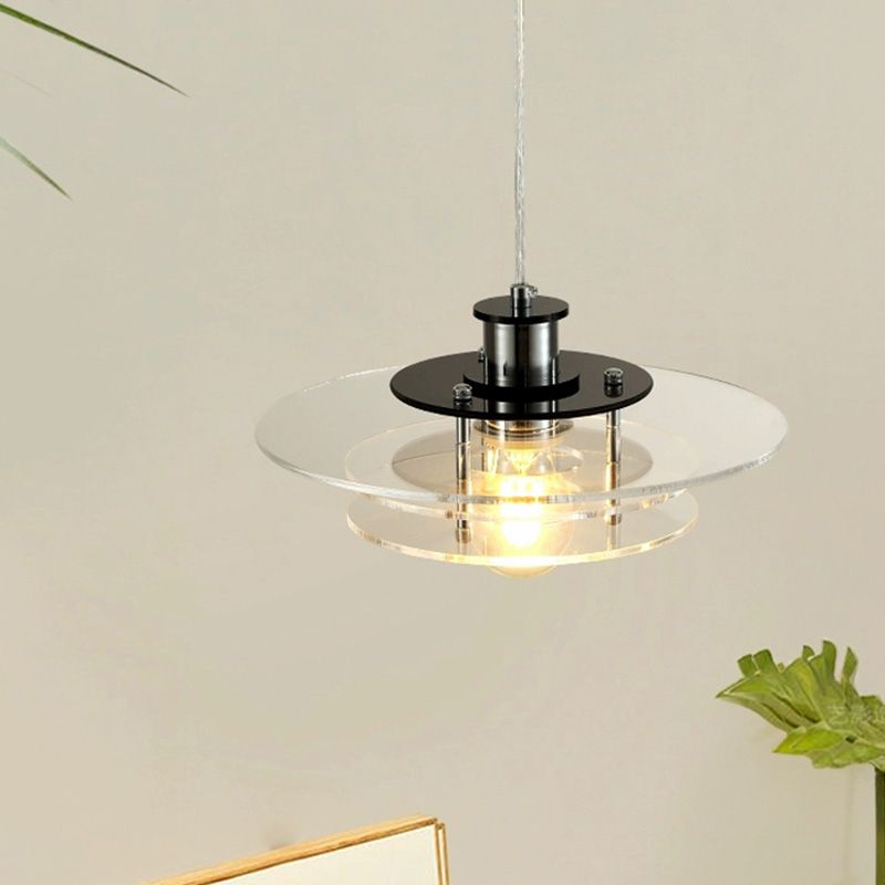 Top-down image showing the geometric shape and round canopy detail of the LucentForm pendant light