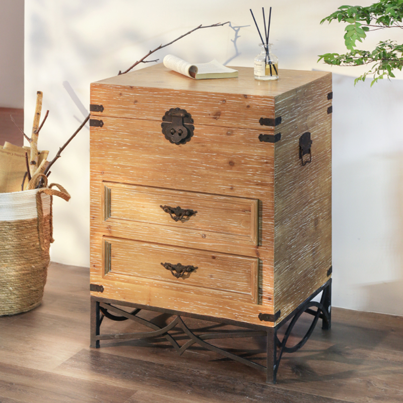Rustic Charm Solid Wood Cocktail Table with Storage - Image 2
