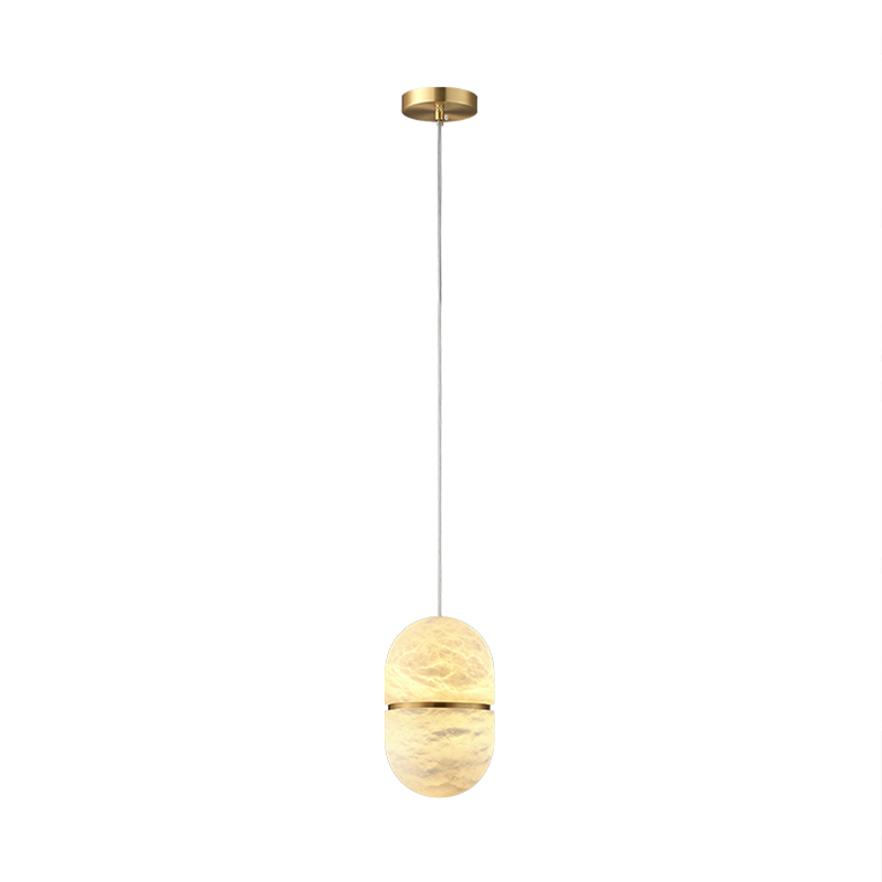 Elegant marble LED pendant light showcasing its unique alabaster design for stylish interiors.