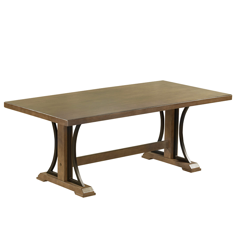 Close-up of the dining sets natural wood grain and soft fabric