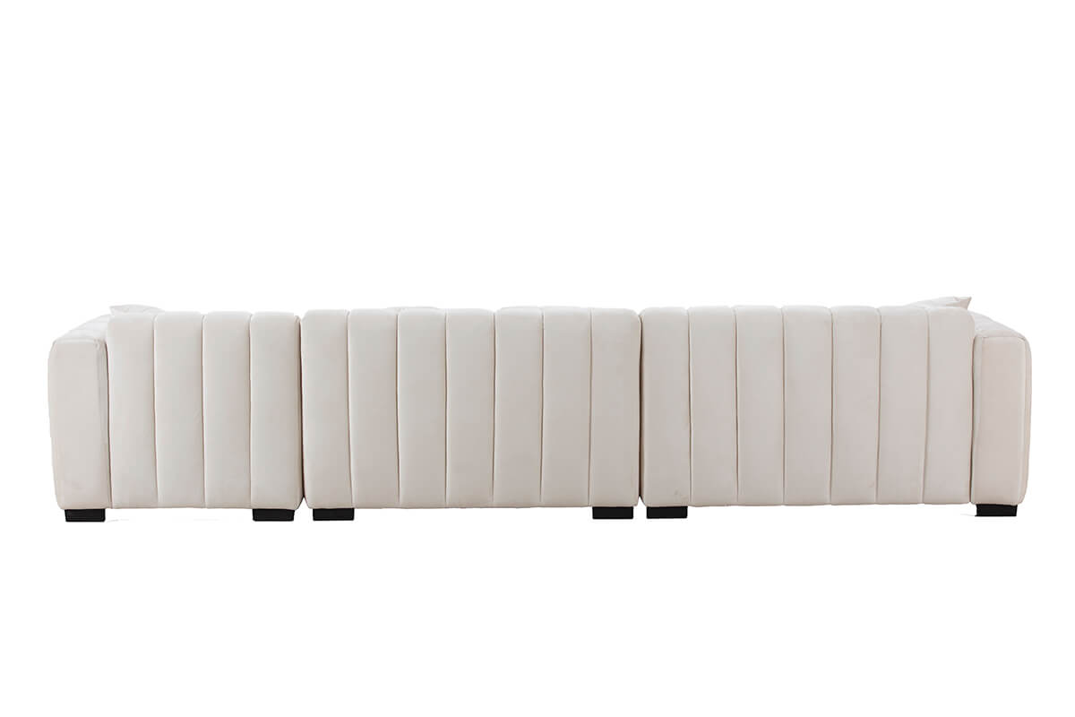 Elegant 139" Beige L-Shaped Sectional Sofa with Chaise - Image 9