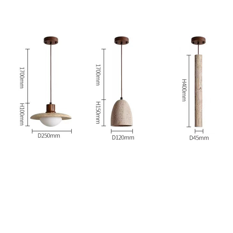 Luxe warm light pendant showcasing the yellow cavity-stone from a side angle, ideal for dining rooms.