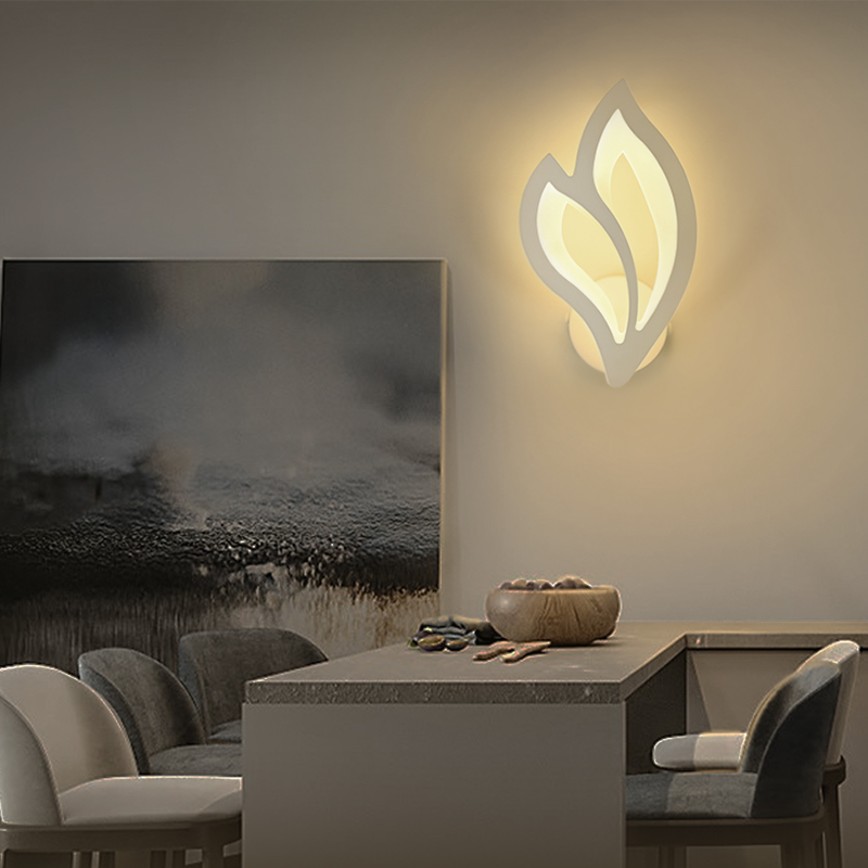 Close-up view of the decorative wall light for bedroom ambiance.