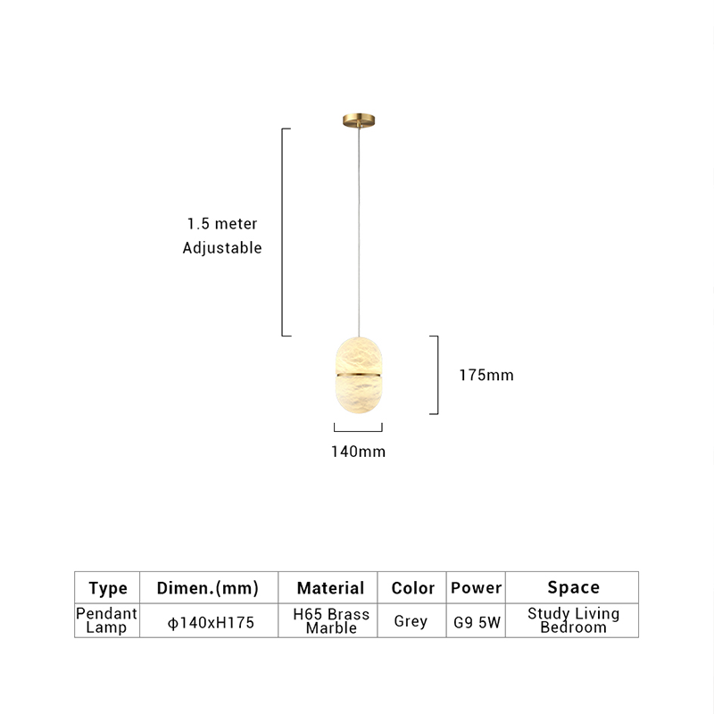 View of the pendant light installed in a modern hotel room, demonstrating its upscale appeal.
