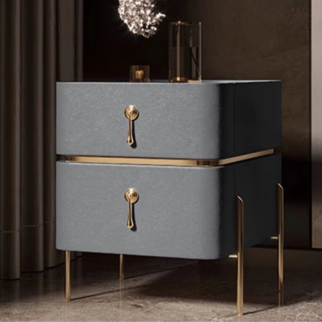 Sintered stone top of the nightstand showcasing its durability and elegance.