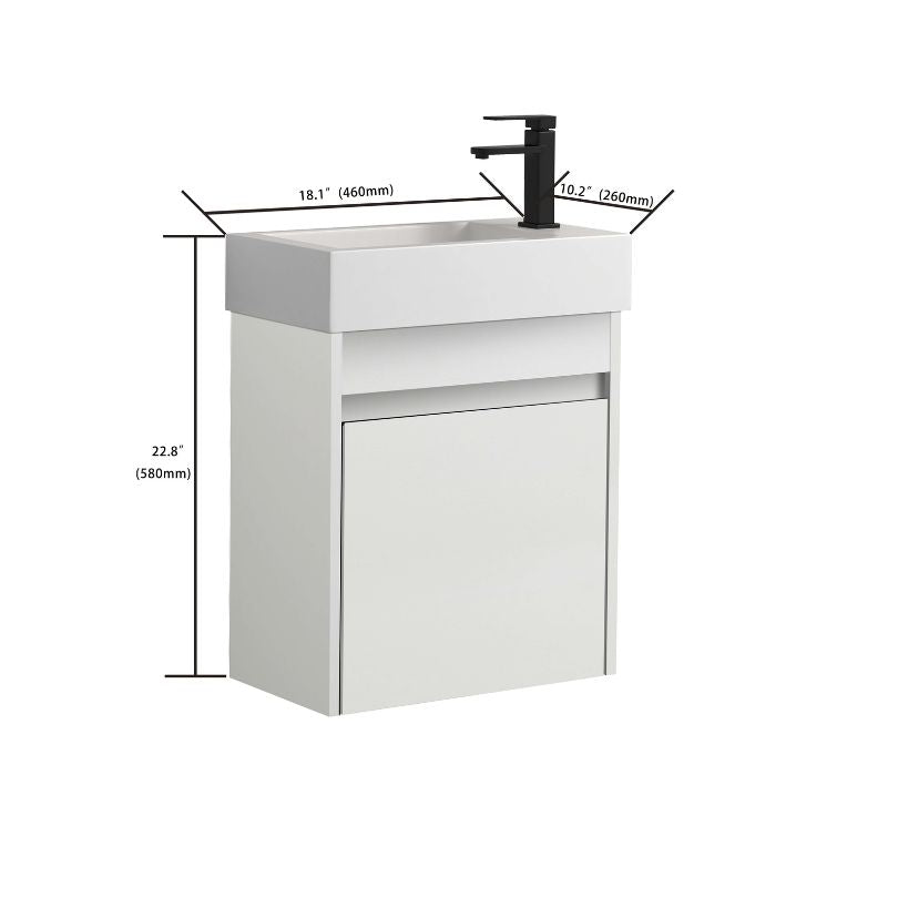 Lustra 18" White Floating Vanity with Resin Sink & Soft-Close Cabinet - Image 9