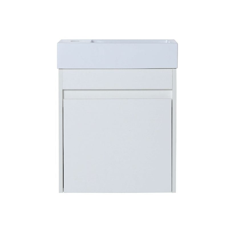 Lustra 18" White Floating Vanity with Resin Sink & Soft-Close Cabinet - Image 4