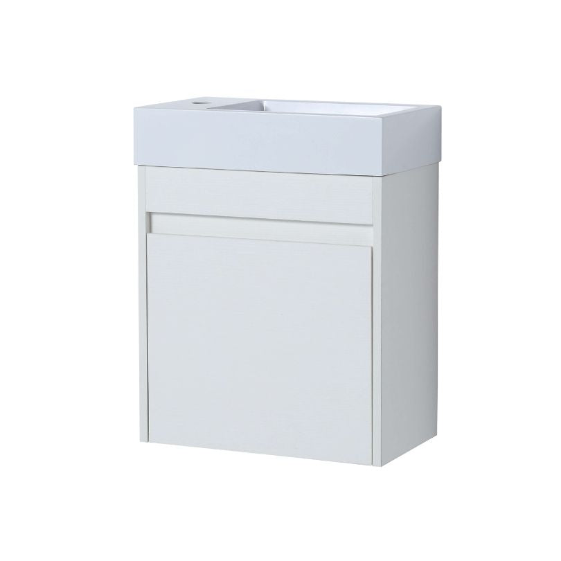 Lustra 18" White Floating Vanity with Resin Sink & Soft-Close Cabinet - Image 5