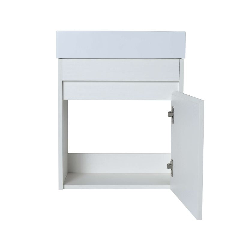 Lustra 18" White Floating Vanity with Resin Sink & Soft-Close Cabinet - Image 8