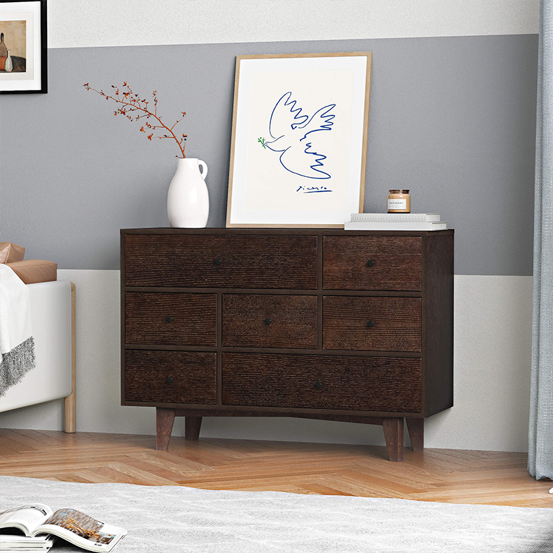 Front view of the Auburn Retro Wood Storage Cabinet showcasing its spacious interior.