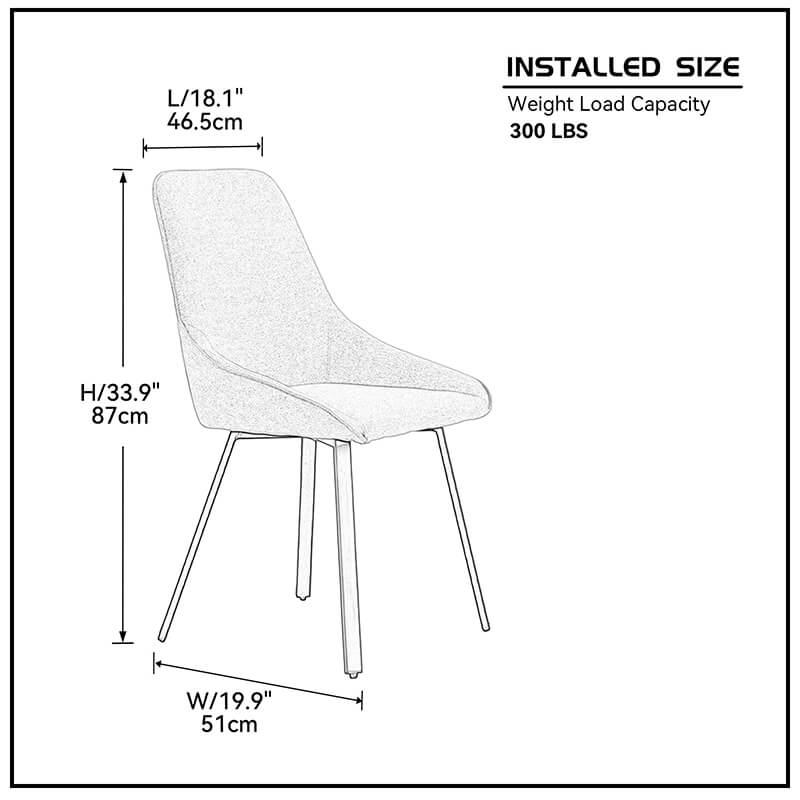 Stylish blue upholstered dining chair with a comfortable cushion and metal legs, ideal for modern dining spaces.