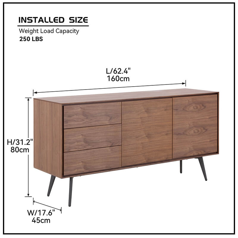 Close-up of the cabinet doors, highlighting the magnetic closures and quality finish.