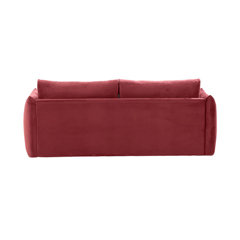 Close-up of the high-density foam cushions on the Elegant Wine Red 3-Seater Sectional Sofa.