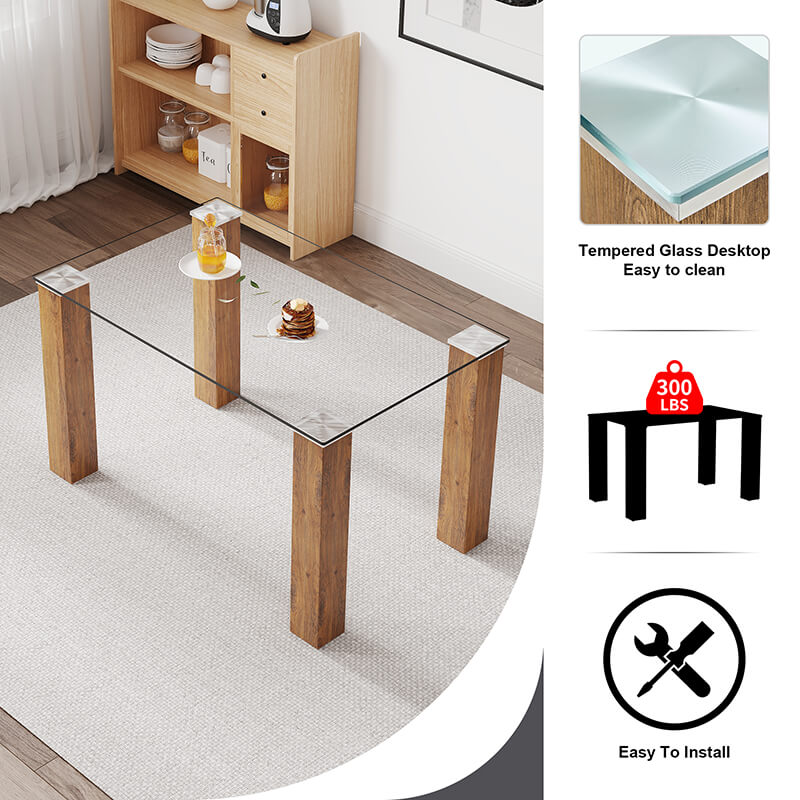 A family enjoying a meal at a modern dining table set, emphasizing its practical use and aesthetic appeal.