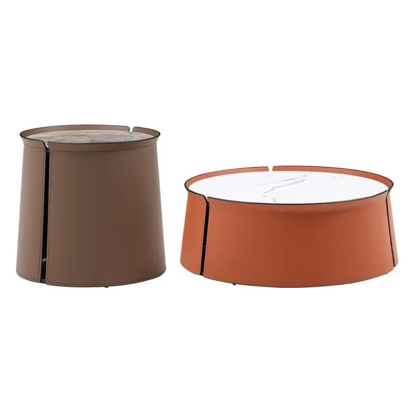 Contemporary coffee table for living room, highlighting its sturdy iron frame and unique design.