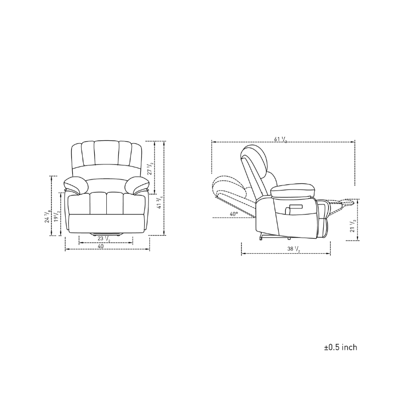 SerenityLift 23" Power Lift Recliner Chair with Massage & USB - Image 8