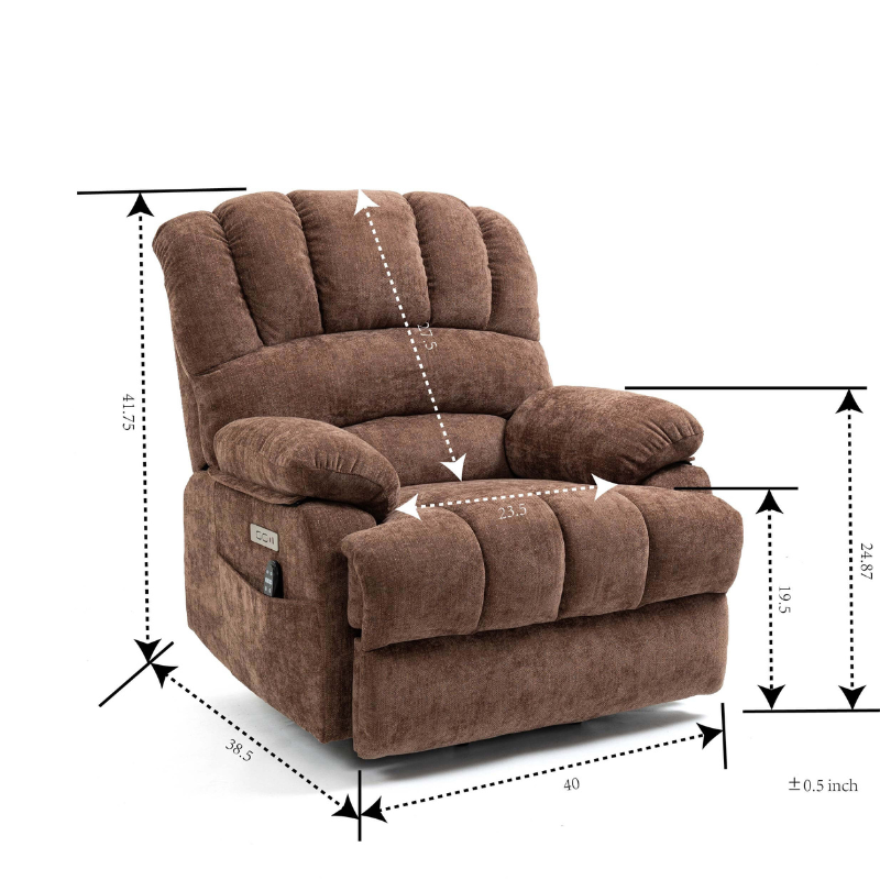 SerenityLift 23" Power Lift Recliner Chair with Massage & USB - Image 10