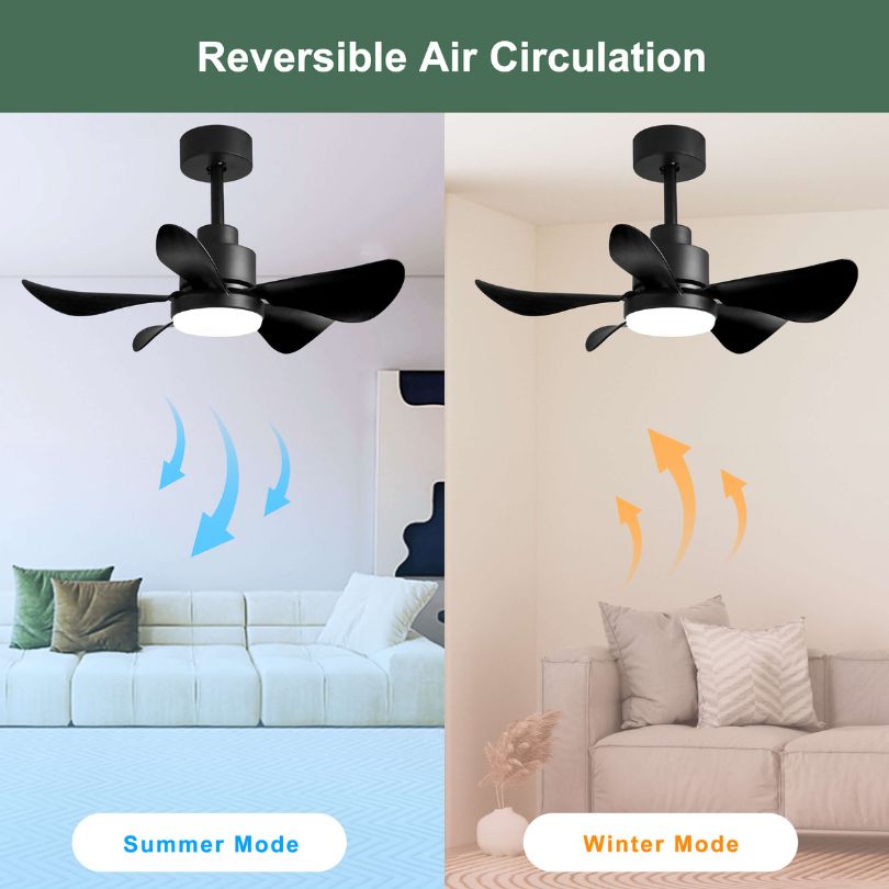 User holding remote control, showing easy access to speed and timer settings for this smart ceiling fan.