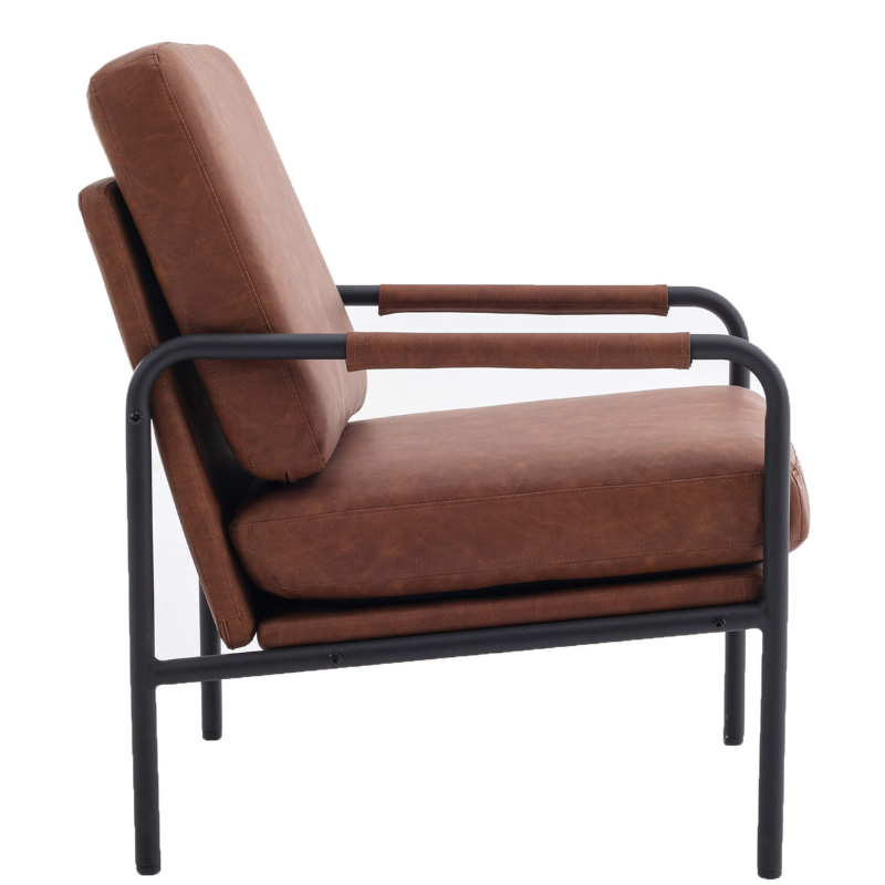 PU leather armchair in a cozy reading nook
