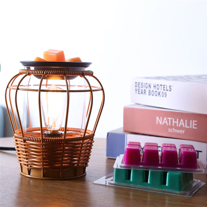 Aromatherapy lamp on a table, enhancing the decor of a modern office