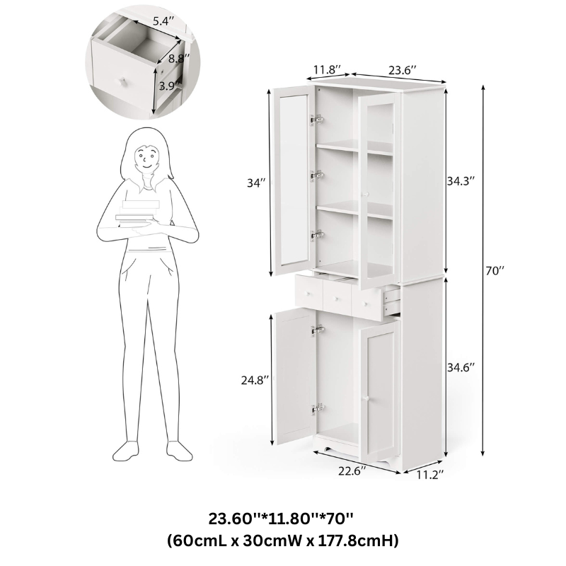 3-tier bookshelf featuring built-in LED lights, showcasing books and decor items.