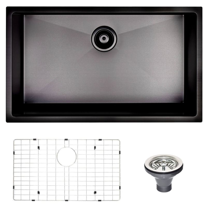 Elegant 30-Inch Black Stainless Steel Undermount Kitchen Sink - Image 3