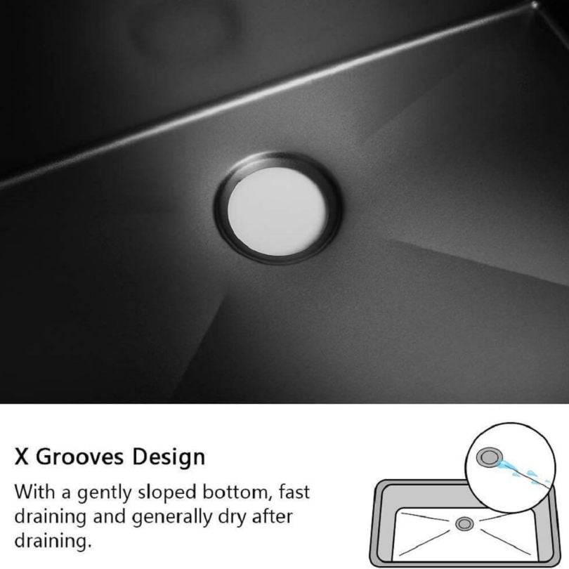 Elegant 30-Inch Black Stainless Steel Undermount Kitchen Sink - Image 7