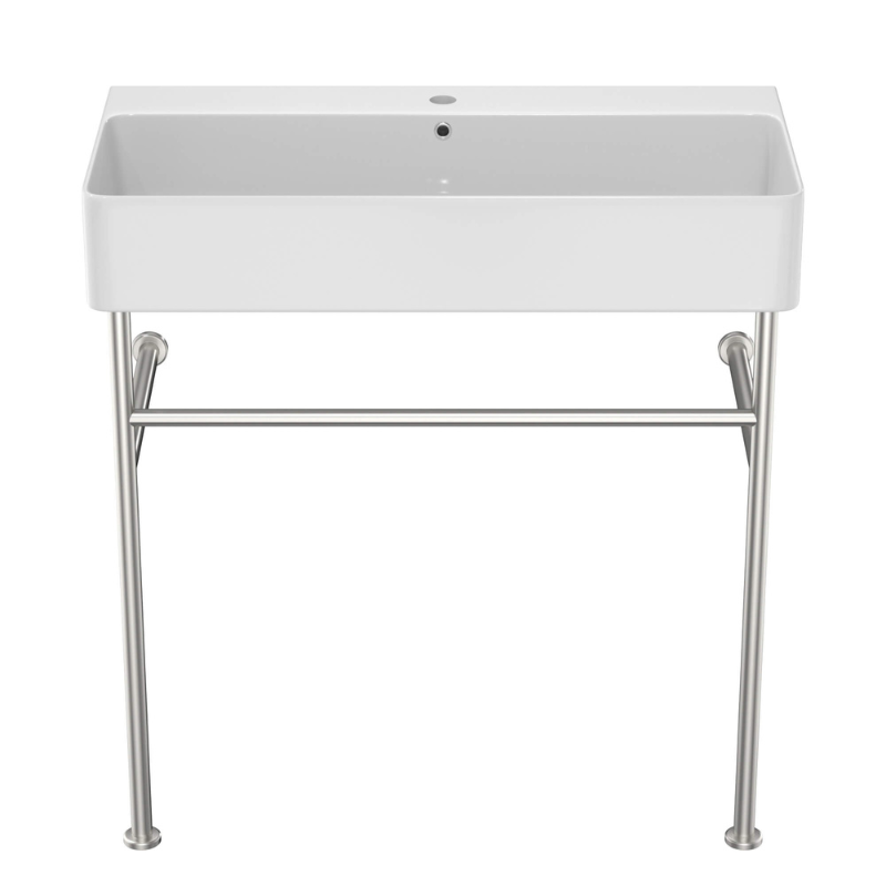 Modèle 35 Console Ceramic Sink with Overflow & Silver Frame - Image 7
