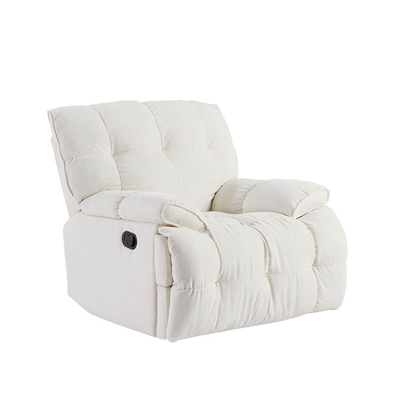 Comfortable glider chair with a 360-degree swivel feature, perfect for any living room.