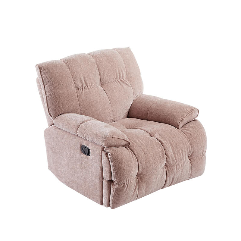 Close-up of the ergonomic design of the recliner chair, highlighting its comfort and support.